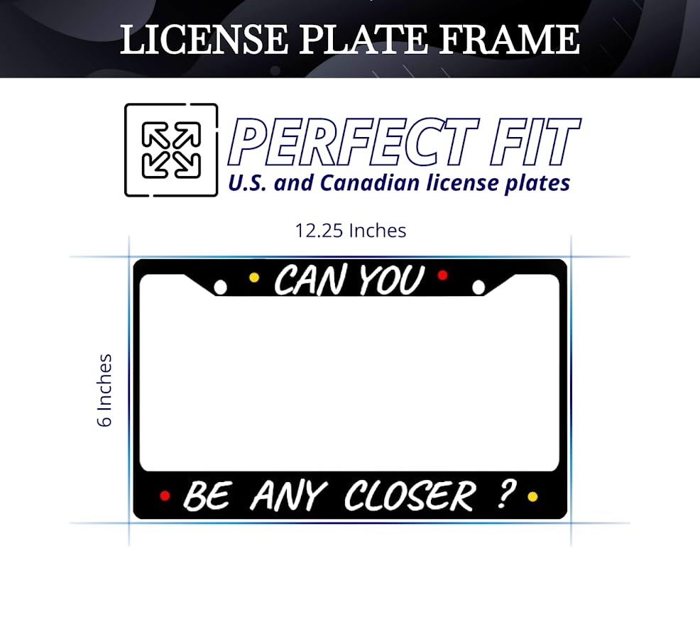 Personalized Car License Plate Frame Can You, Be Any Clocer? - Standart Cars USA Stainless Steel Frame for Front and Rear - Metal Plate Frame with 2 Holes and Screws 6x12.25 inch - License Frame USA