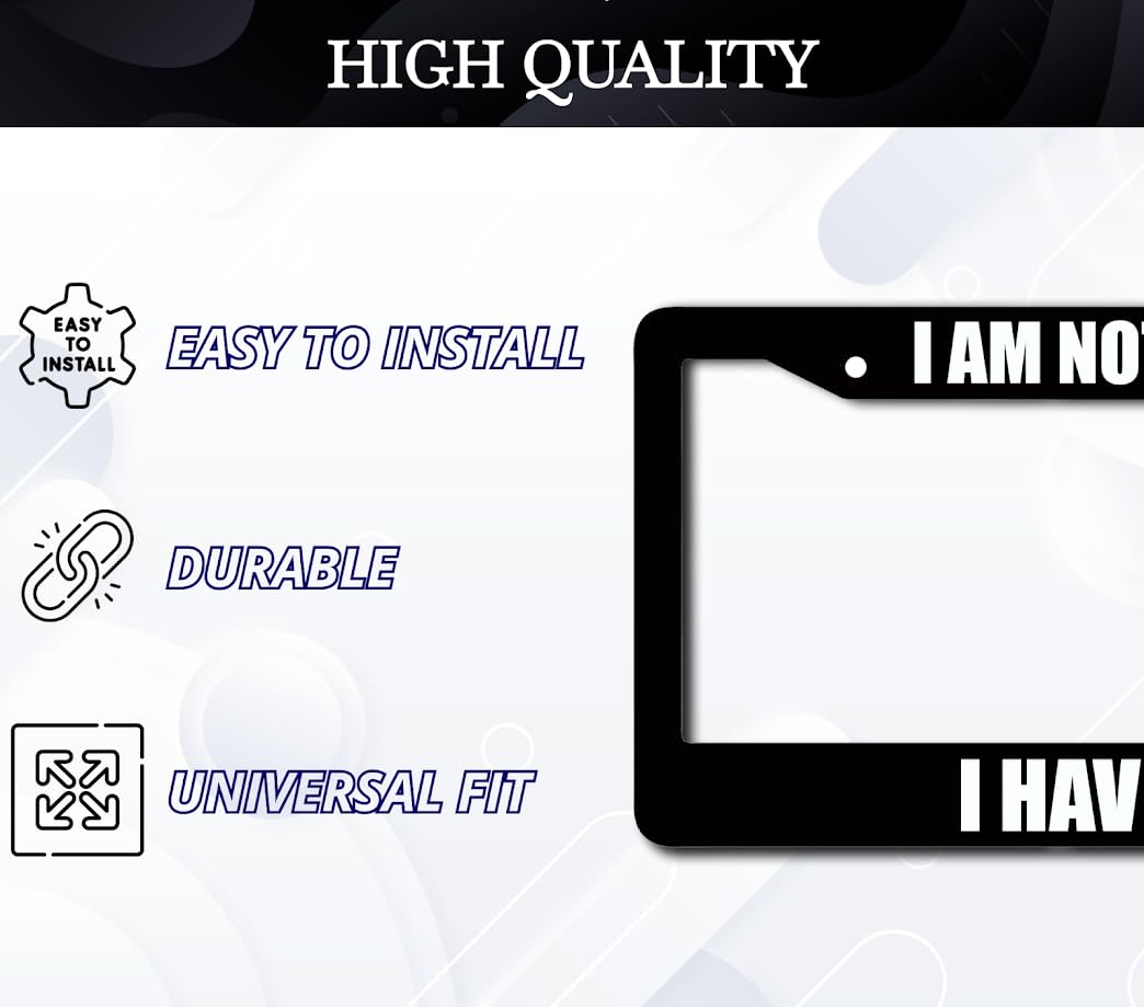 6x12.25 Inch Christian License Plate Frame with Quote I Am Not Lonely. I Have God with 2 Holes and Screws - Aluminium Plate Frames Auto Accessories for USA Standard for Front and Rear