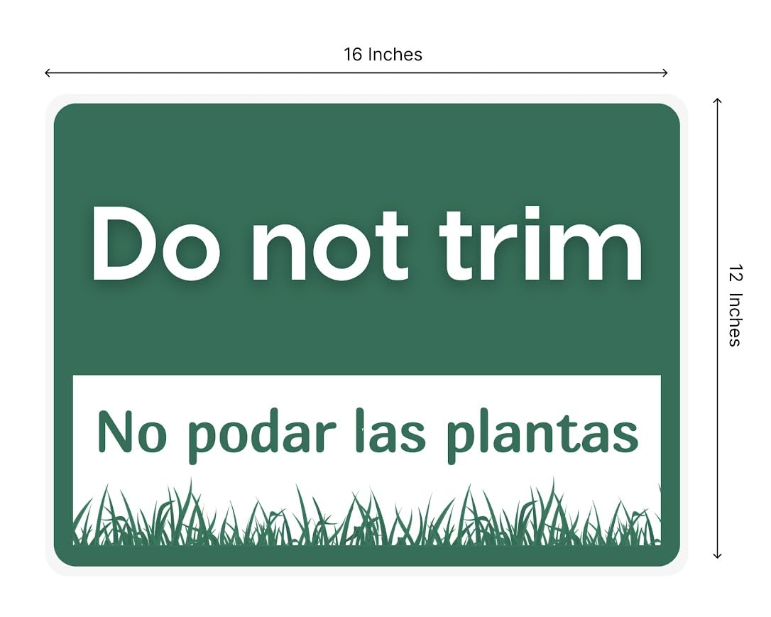 Set of 3 Double Sided 12x16 Inches Do Not Spray and Do Not Mow and Do Not Trim Yard Sign with Metal Stakes - Markers for Lawn Garden Plants - Plastics Garden Mow Signs for Outdoor and Indoor
