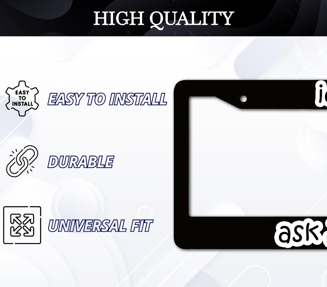 6x12.25 Inch Personalized Black License Plate Frame with Quote IDK, Ask Jesus - God Front License Plate Frames with 2 Standard Slotted Mounting Holes - Aluminium Frames for Cars Accessories