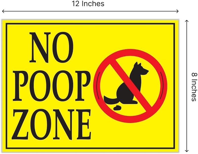 3X No Pooping Dog Plastic Signs for Yard - 8x12 Double Sided Coroplast Keep Off Grass Sign with Stake - No Peeing Dog Sign - No Dogs Allowed Sign - Curb Your Dog Clean Up After Your Dog Signs