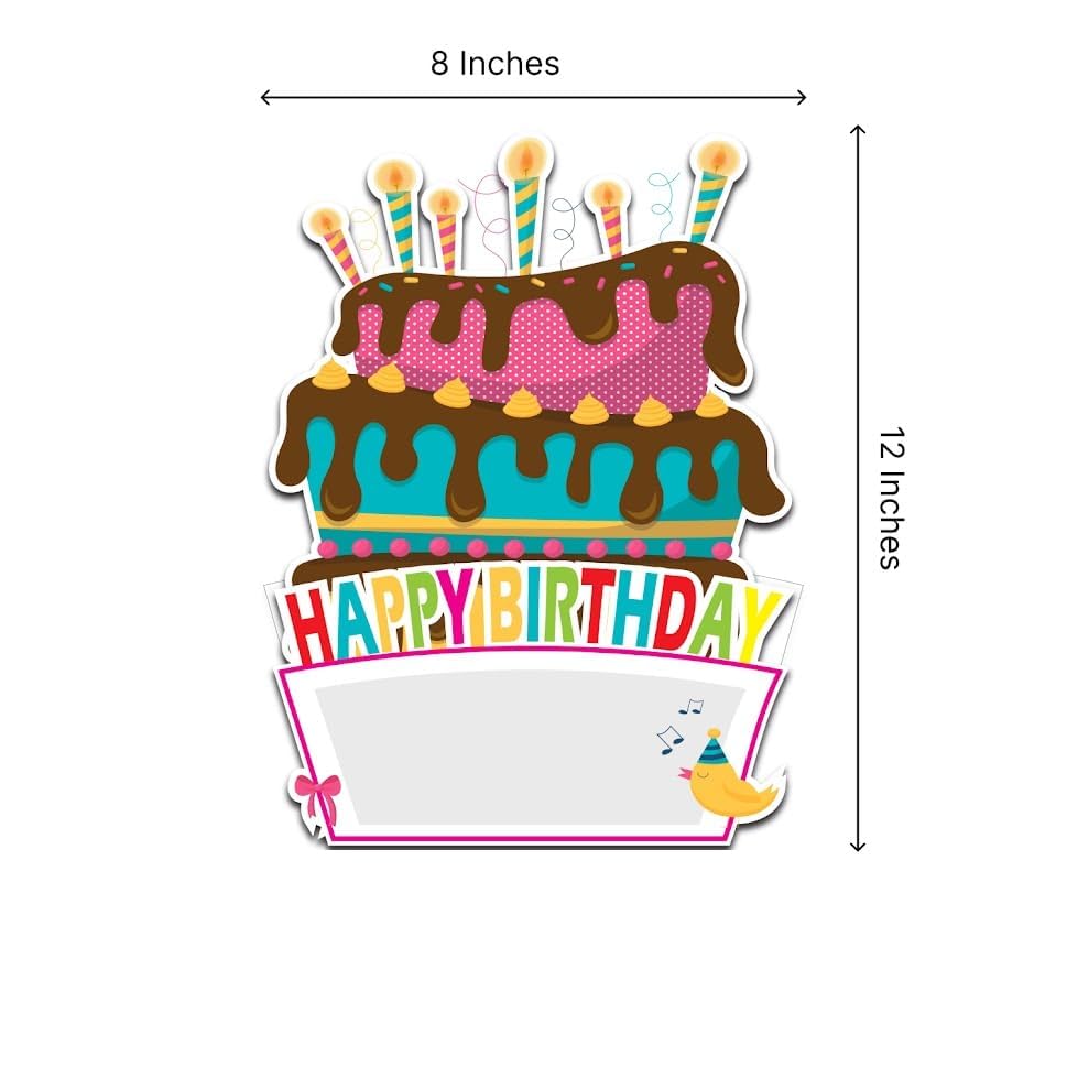 3X Birthday Cake Yard Signs with Stakes - 12x8 Outdoor Birthday Lawn Plastic Sign Decorations - Happy Birthday Decoration Party Supplies - Single-Sided Personalized Birthday Yard Signs for Party Décor