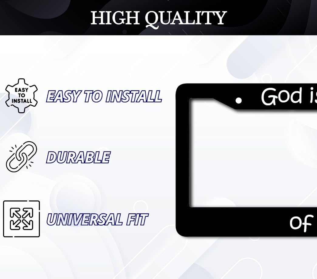 6x12.25 Inch God License Plate Frame for USA Standard God is Proud of You with 2 Holes and Screws - Fun Frames for Cars Accessories - Decorative Aluminium License Plate Frames for Front or Rear