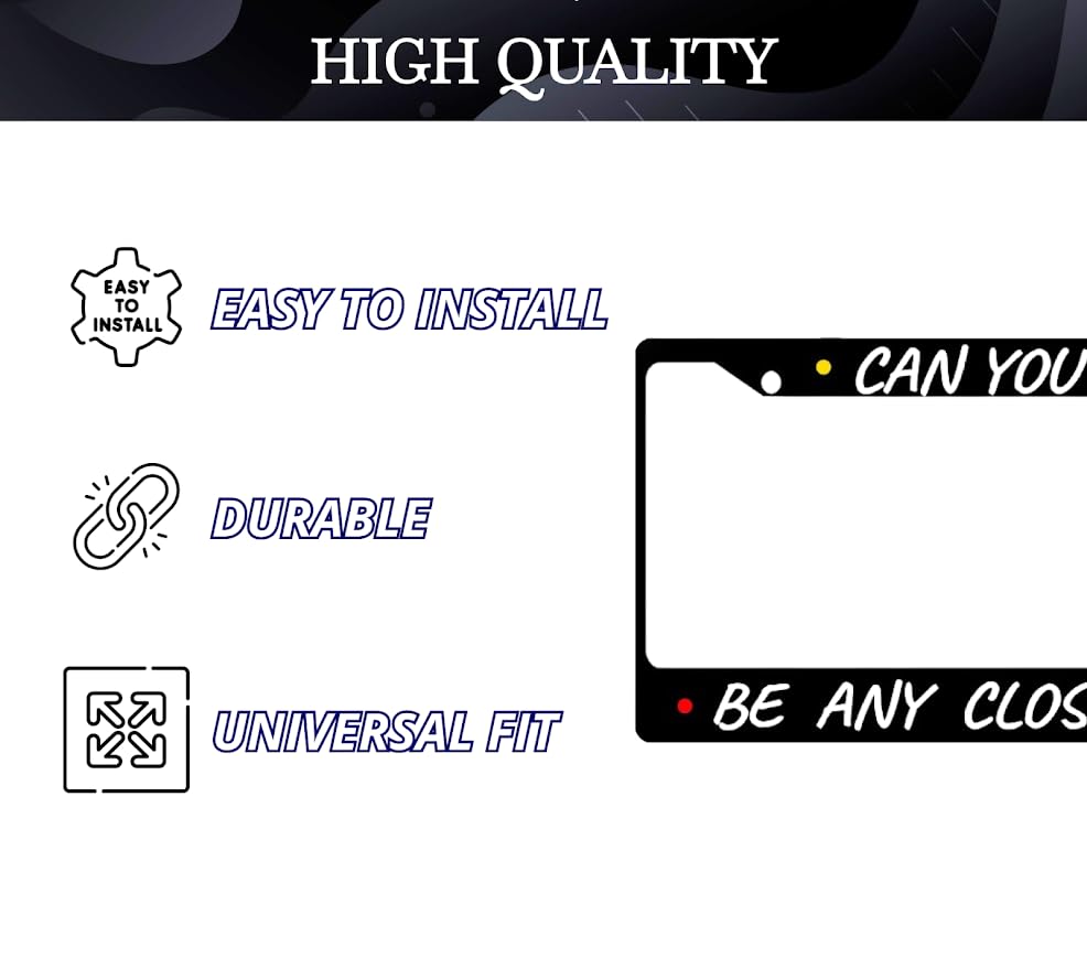 Personalized Car License Plate Frame Can You, Be Any Clocer? - Standart Cars USA Stainless Steel Frame for Front and Rear - Metal Plate Frame with 2 Holes and Screws 6x12.25 inch - License Frame USA