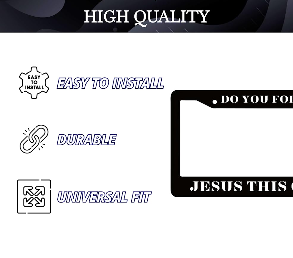 6x12.25 Inch Cool License Plate Frame with 4 Holes and Screws Do You Follow Jesus This Close? - Funny License Plate Frames for US Standard Auto Accessory Bracket Stainless Steel