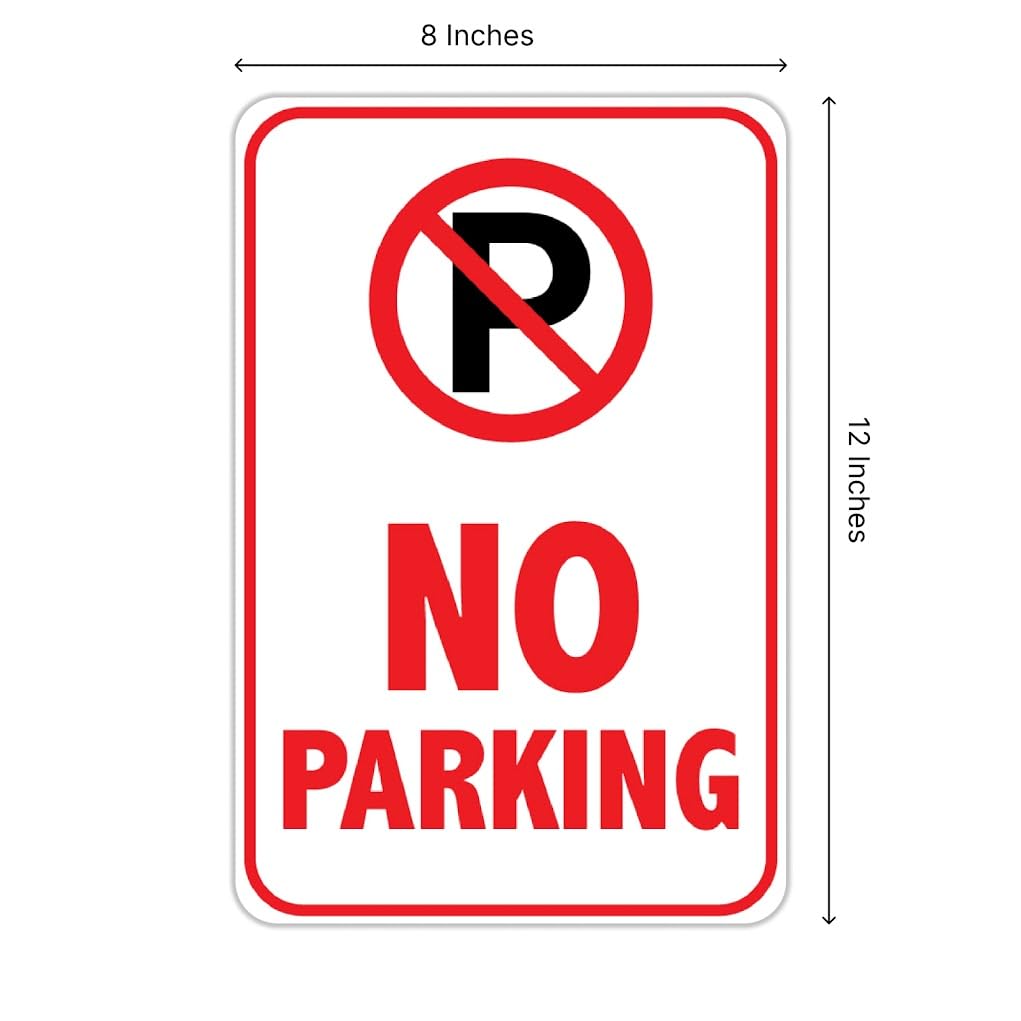 3 Pack 12x8 Inches No Parking Double Sided Sign with H-Stakes - No Parking Signs for Business or Yard - lastic Private Property No Parking Plastic Sign for Outdoor Driveway - Yard Lawn Decorations