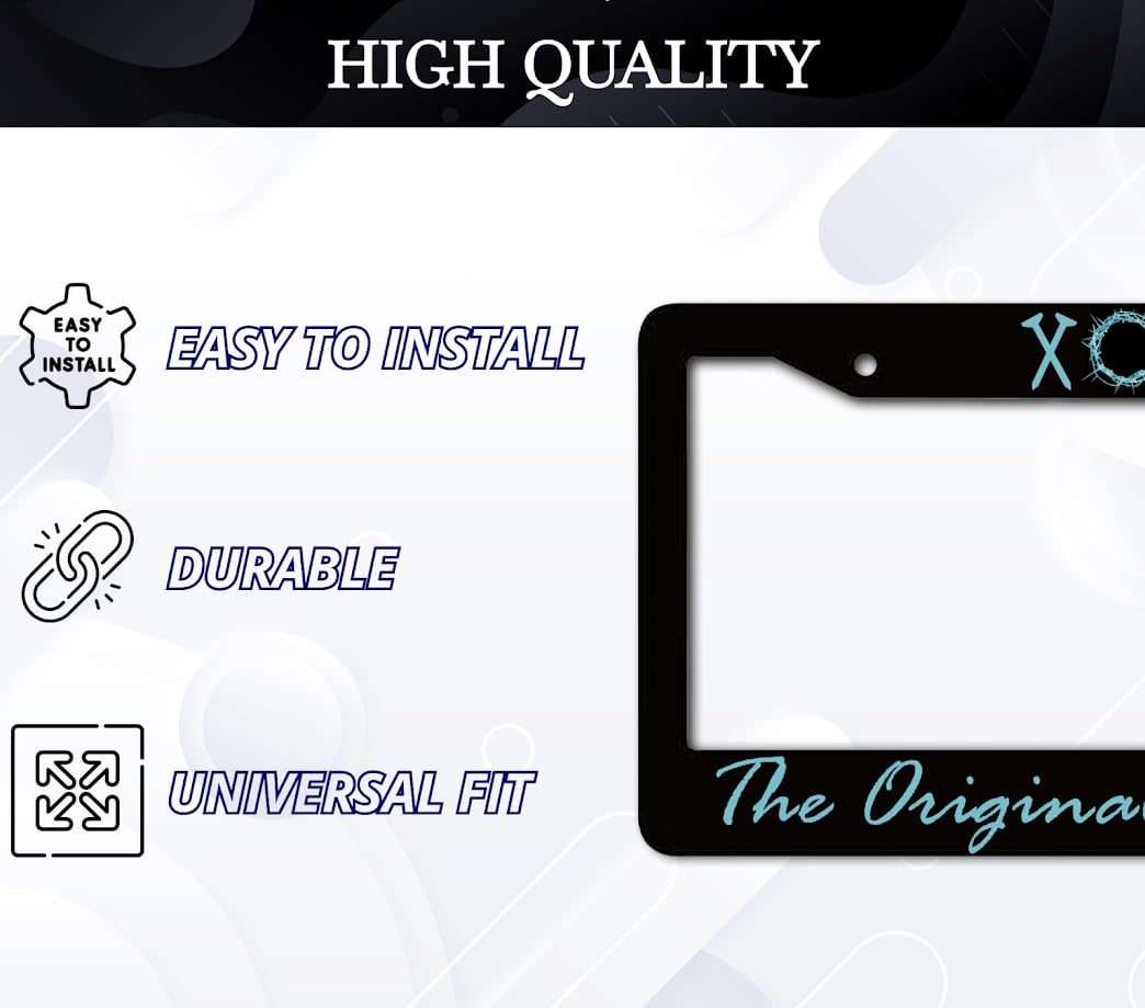 6x12.25 inch Personalized Car License Plate Frame with Quote XOXO. The Original Love Letters - Aluminium Standard Cars USA Frame for Front and Rear - License Plate Frames with 2 Holes and Screws