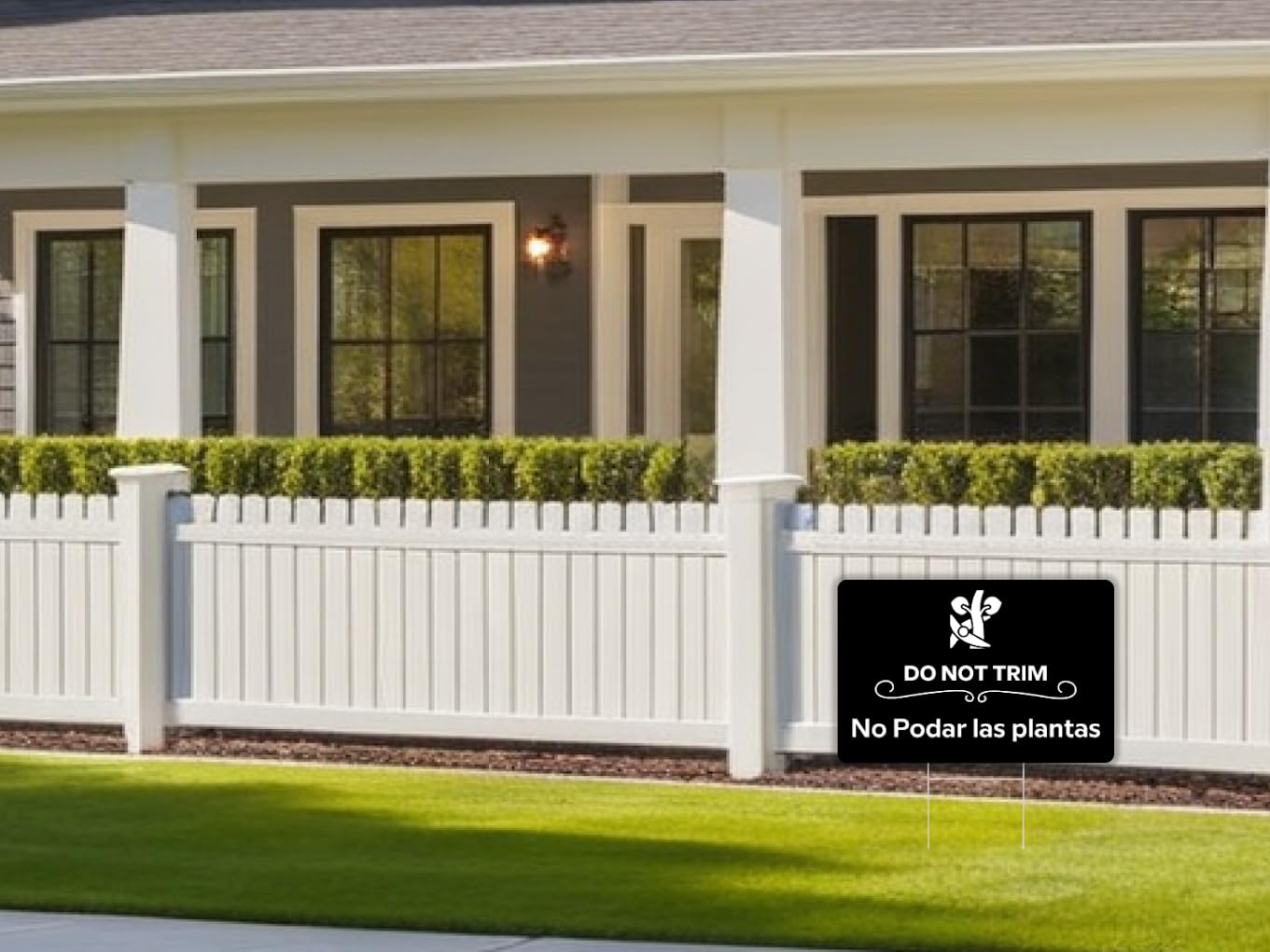 12x8 Inches Set of 3 Plastic Do Not Trim Yard Double sided Signs with Metal Stakes - No Podar Las Plantas Sign - Garden Markers for Outdoor Lawn - Plastics Garden Signs Outdoor or Indoor for Lawn Yard