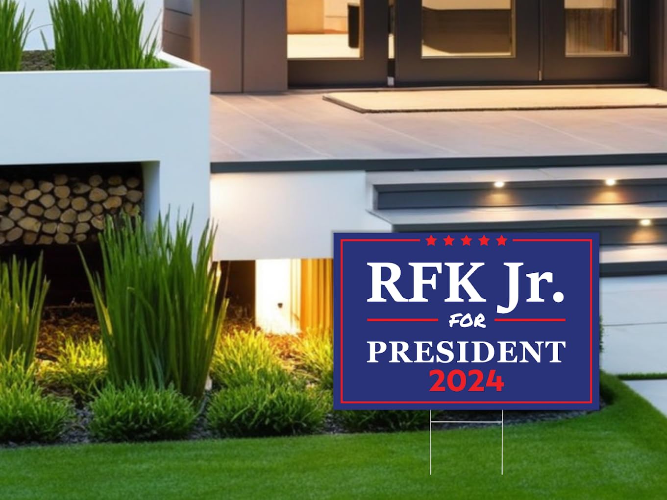 12x18 Inches Kennedy For President Yard Double sided Sign with Metal Stakes - RFK Jr. 2024 Signs - Robert F. Kennedy Jr. 2024 Lawn Sign - Political Campaign Sign - President Plastic Outdoor Yard Signs