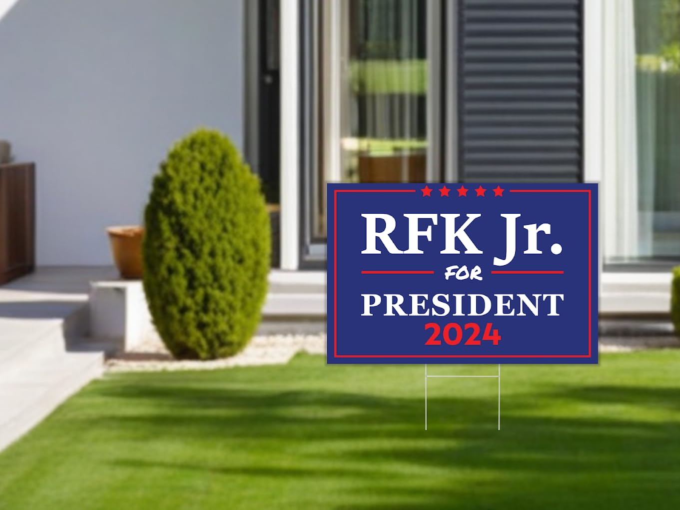 12x18 Inches Kennedy For President Yard Double sided Sign with Metal Stakes - RFK Jr. 2024 Signs - Robert F. Kennedy Jr. 2024 Lawn Sign - Political Campaign Sign - President Plastic Outdoor Yard Signs