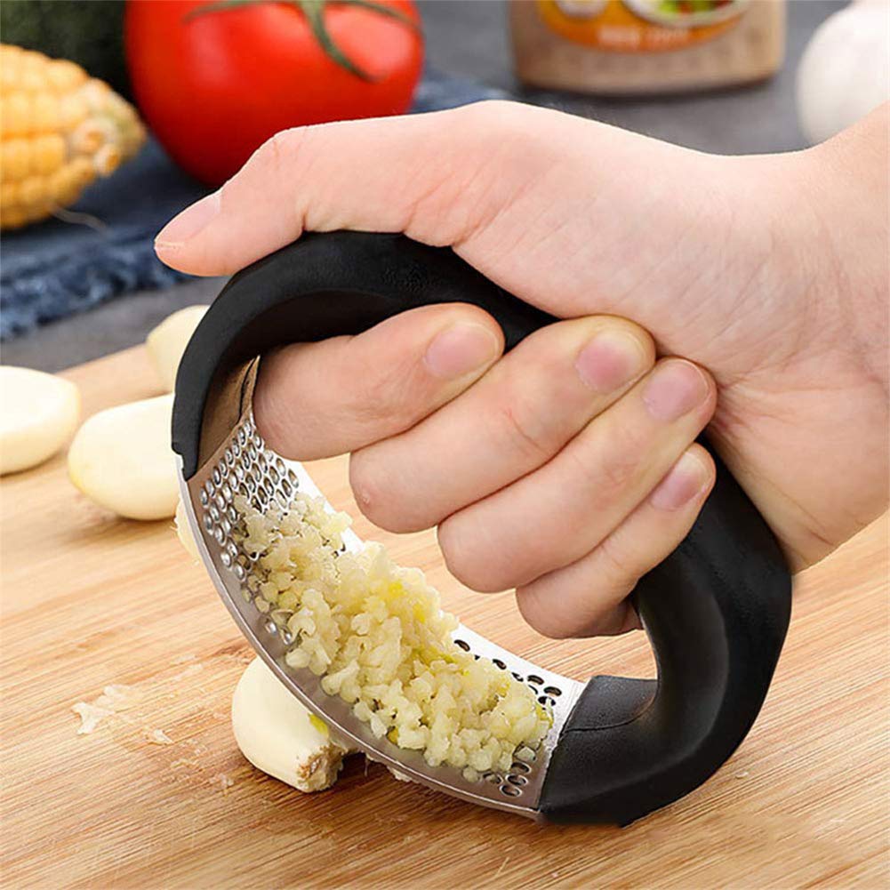 Garlic Press Rocker, Very Durable, has a Curved, Comfortable Handle Design That can be Easily Squeezed Even for People with Weak Grip or Small Hands