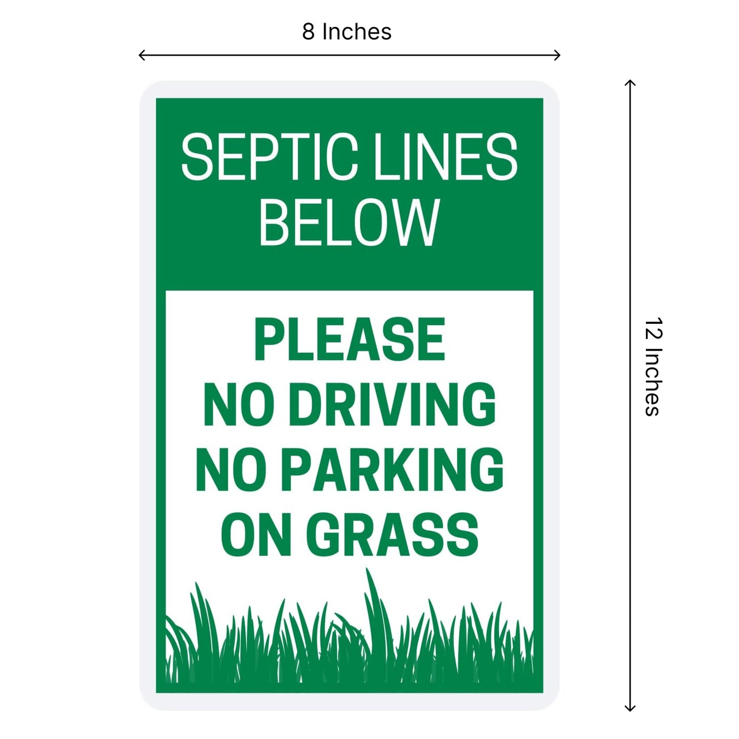 Set of 3 Double Sided 12x8 Inches Please No Driving No Parking On Grass Signs with Metal H-Stakes - Road Private Property No Parking Sign - Yard Lawn Stay Off Grass Signs Plastic Sign for Outdoor