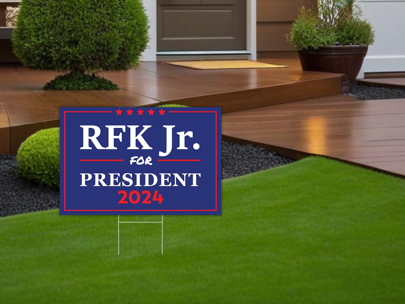 12x18 Inches Kennedy For President Yard Double sided Sign with Metal Stakes - RFK Jr. 2024 Signs - Robert F. Kennedy Jr. 2024 Lawn Sign - Political Campaign Sign - President Plastic Outdoor Yard Signs