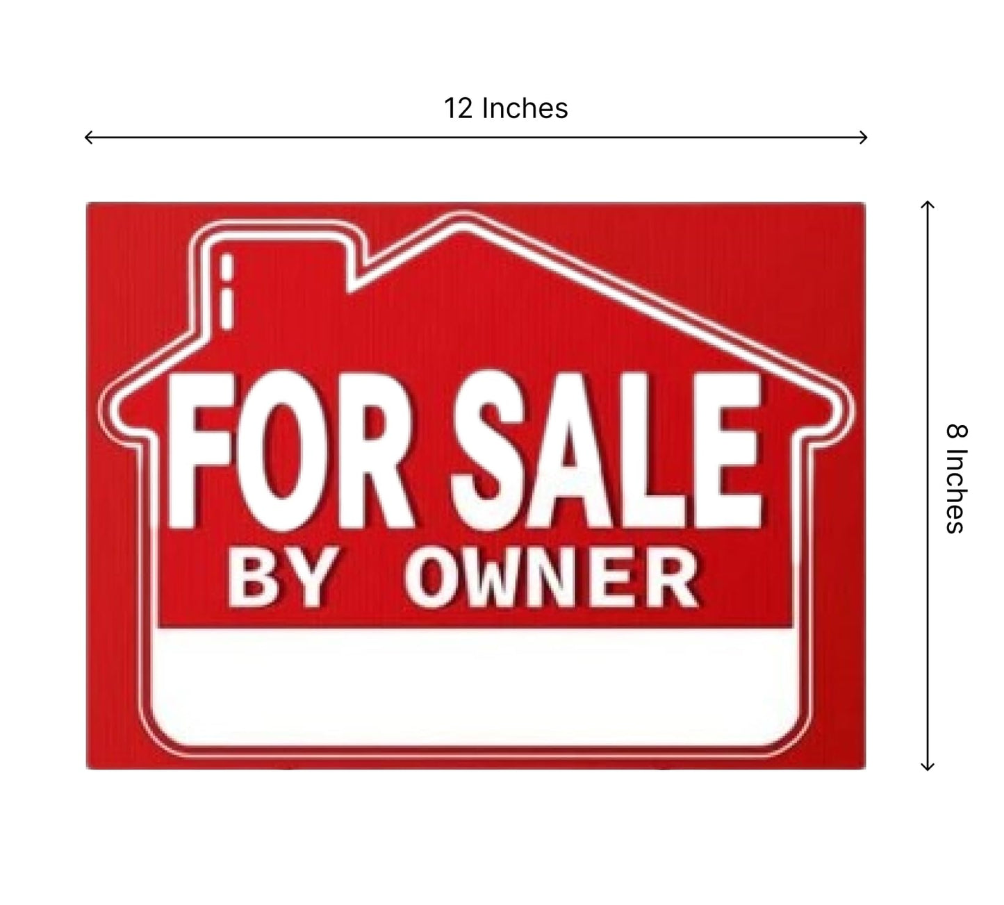 5 Pack 8"x12" For Sale By Owner Yard Sign - Yard Signs with Metal H Stakes - Perfect for Home Owners Real Estate Directional Arrows Signs - House For Sale Signs for Real Estate Agent Realtor Supplies
