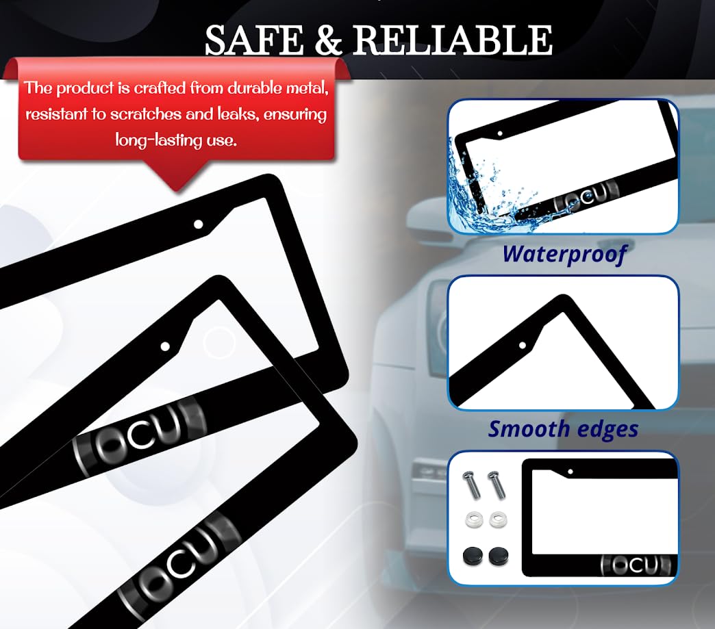 6x12.25 Inch License Plate Frame with Quote Focus with 2 Standard Slotted Mounting Holes and Screws - Aluminium Accessories Frame for USA Standard Cars - Decorated Frames for Your Number
