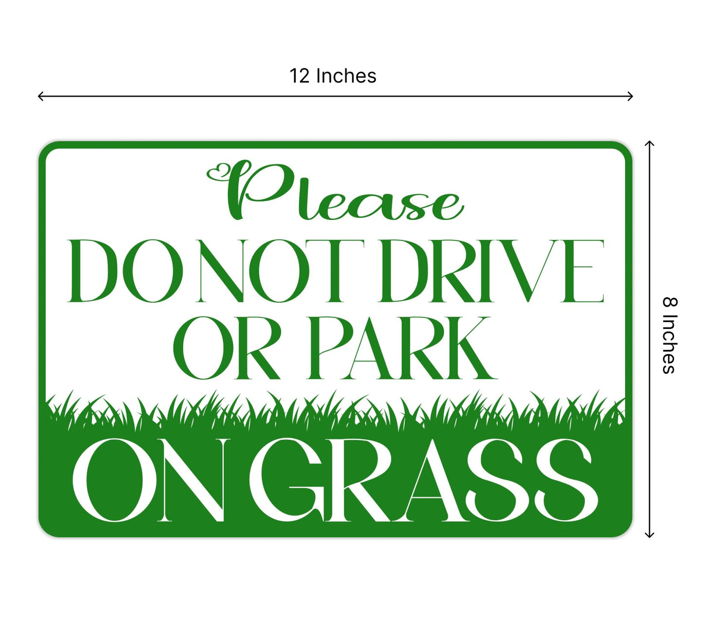 8x12 inch 3X Please Do Not Drive or Park on Grass Plastic Sign - No Parking on Grass Double Sided Signs - Stay Off Grass for Yard - No Parking Signs with Stand - Stay off and Keep off Grass Sign