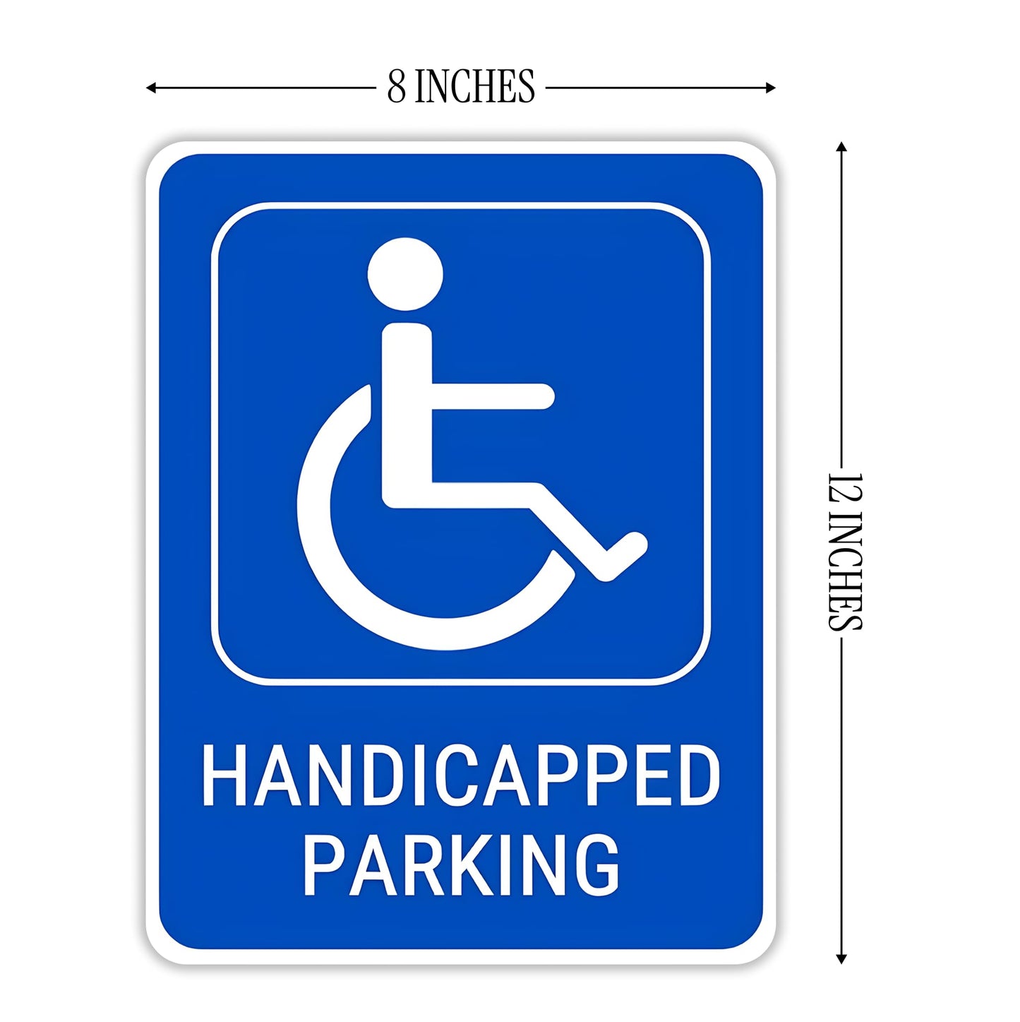 Set of 3 Double Sided 12x8 Inches Handicapped Parking with Metal Wire H-Stakes - Plastic Reserved Parking Signs for Handicapped Only - Yard Signs with Parking Space for Indoor or Outdoor