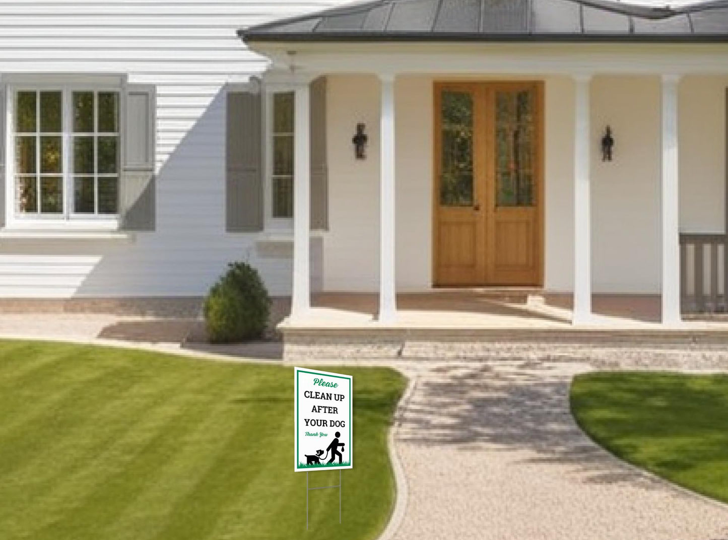 Set of 3 Double Sided 12x8 Inches Please Clean Up After Your Dog Thank You Plastic Sign with Metal Wire H-Stakes - No Poop Dog for Yard or Dog Poop Pick Up Sign for Lawn - Pick Up Your Dog Poop Signs