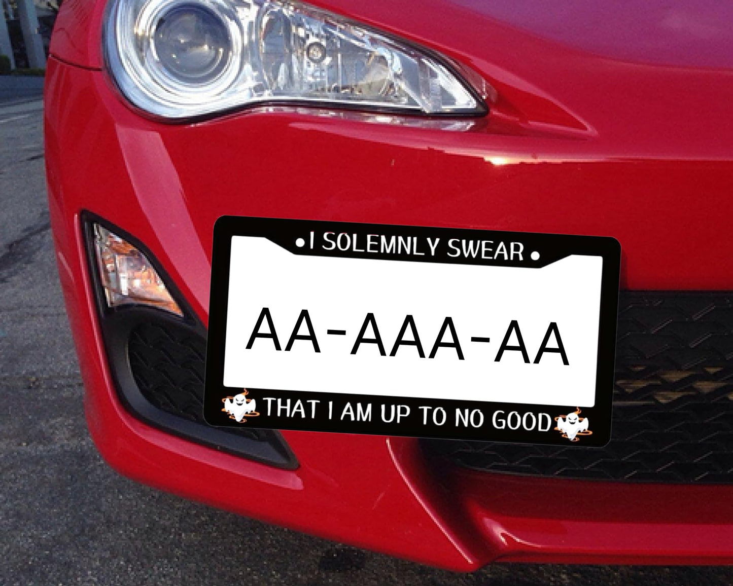 Car License Plate Frames with 2 Holes and Screws Frame I Solemnly Swear That I Am Up to No Good - License for US Standard Plate Frame Car Universal Accessories - Metal Plate Frame 6x12.25 inches
