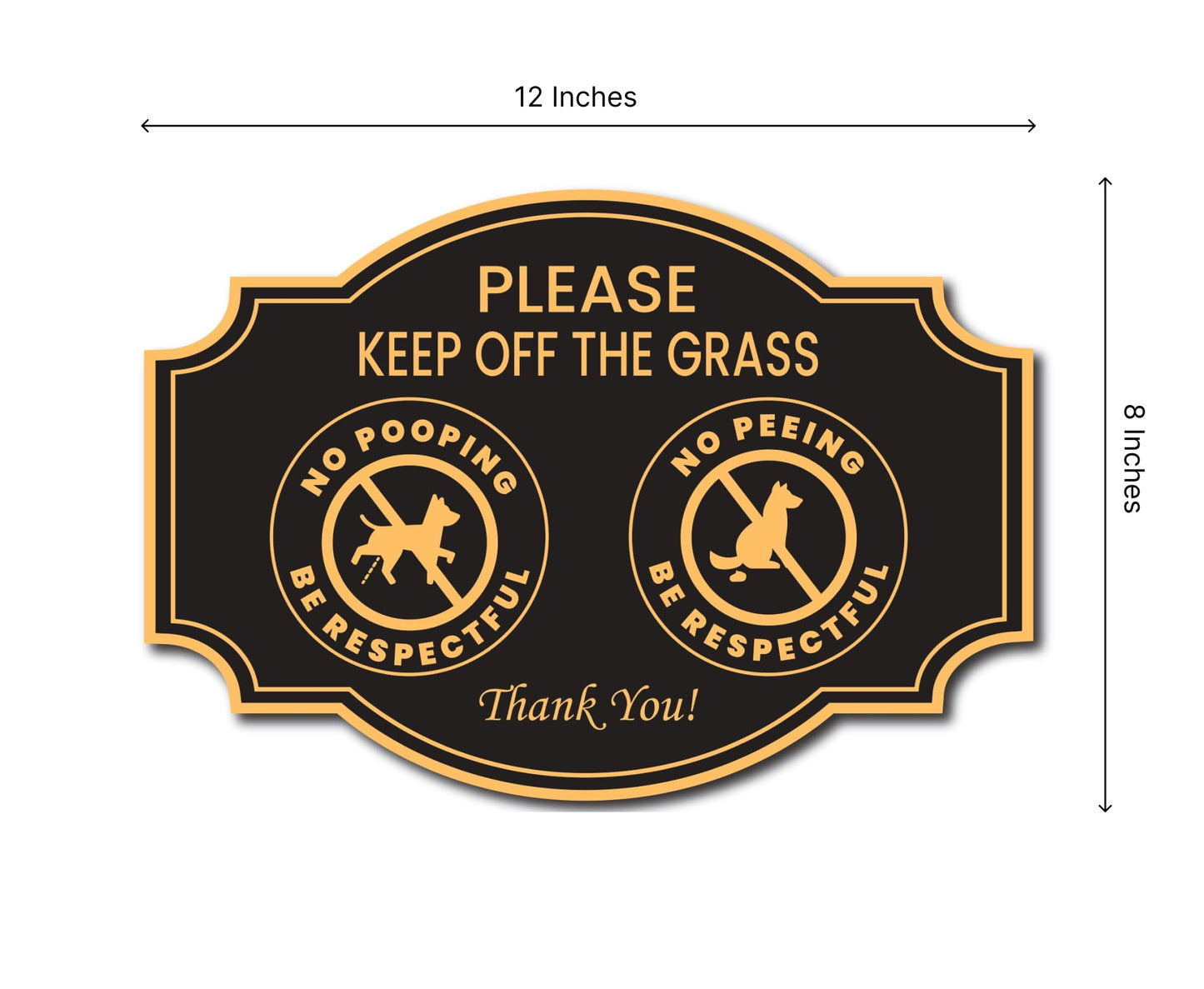 Pack of 3 Please Keep off the Grass Yard Plastic Sign with Metal Stakes - 12x8 Double Sided No Pooping No Peeing Dog Sign - Please Be Respectful Curb Your Dog Sign - Stay off Grass Signs for Yard