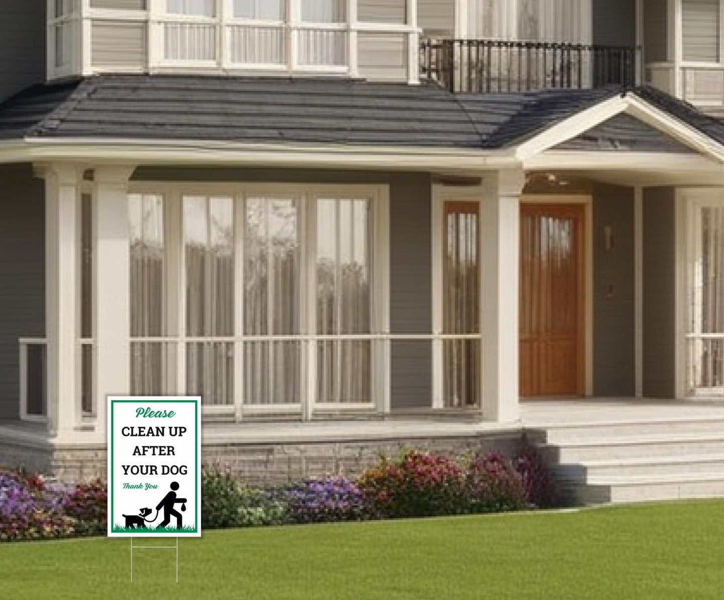 Set of 3 Double Sided 12x8 Inches Please Clean Up After Your Dog Thank You Plastic Sign with Metal Wire H-Stakes - No Poop Dog for Yard or Dog Poop Pick Up Sign for Lawn - Pick Up Your Dog Poop Signs