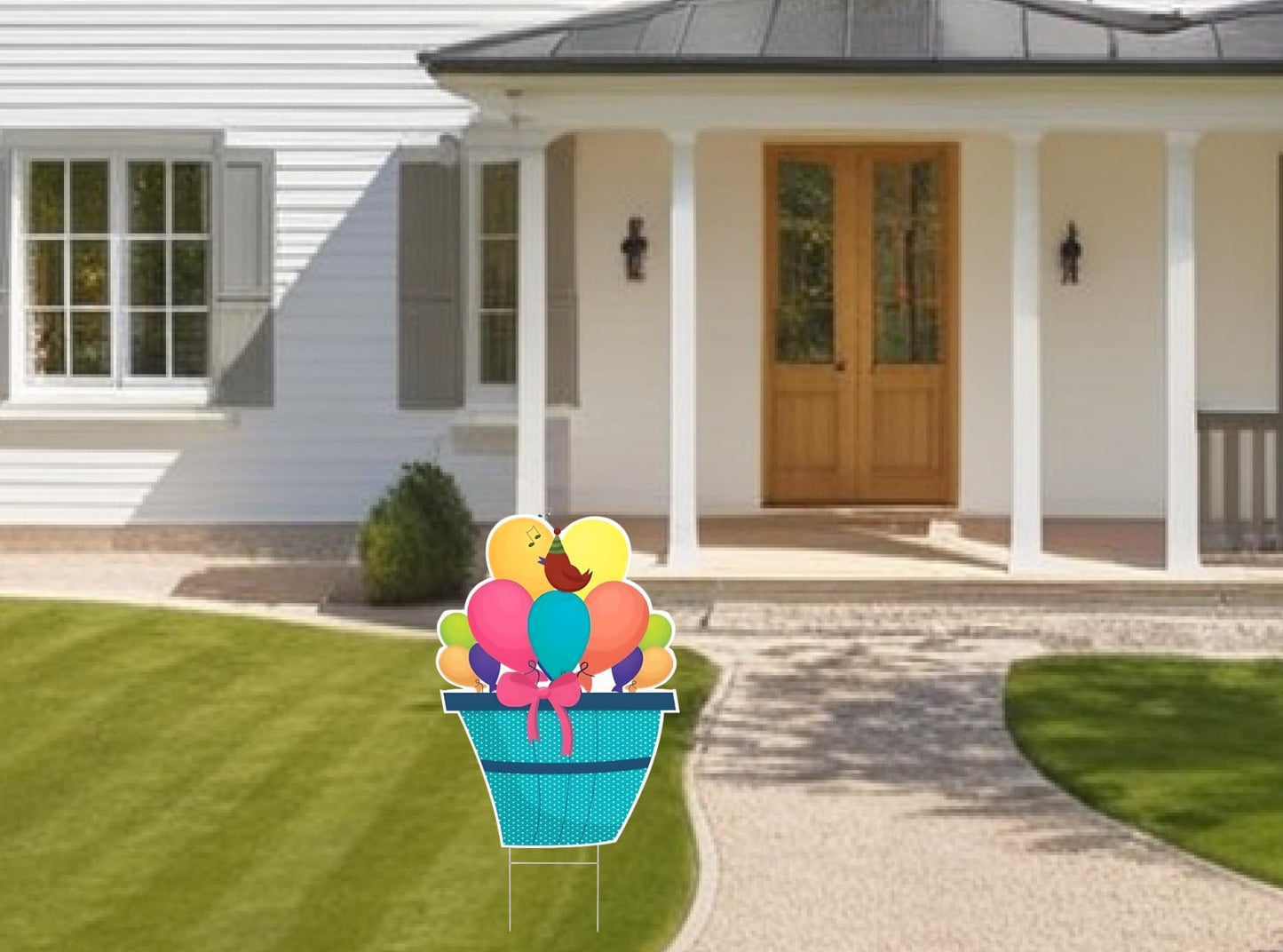 3X Birthday Cake Yard Signs with Stakes - 12x8 Outdoor Birthday Lawn Plastic Sign Decorations - Happy Birthday Decoration Party Supplies - Single-Sided Personalized Birthday Yard Signs for Party Décor