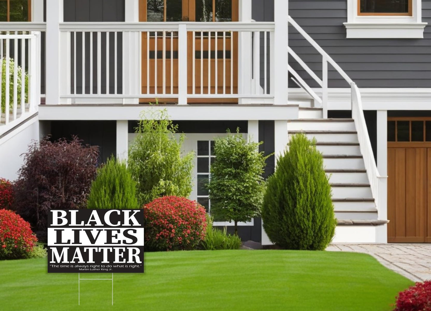 Black Lives Matter Yard Sign - In This House We Believe Yard Double sided Sign 12" x 18" inches - Corrugated Plastic with H Metal Stake - Plastic Protest Signs for Home Décor with Big and Bold Letters