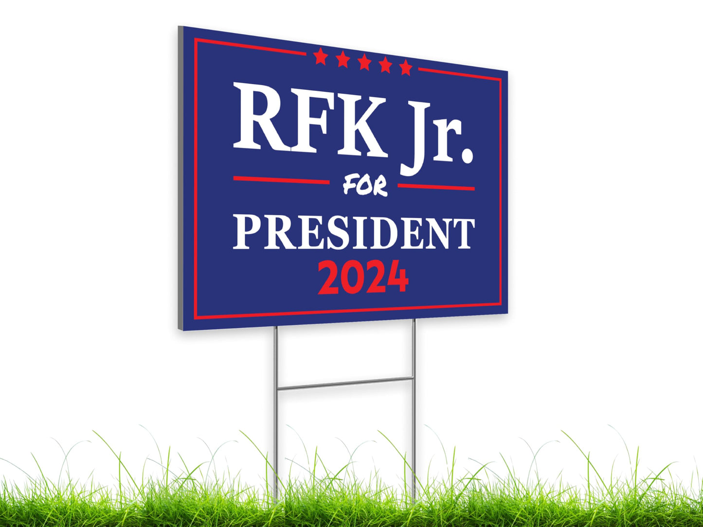 12x18 Inches Kennedy For President Yard Double sided Sign with Metal Stakes - RFK Jr. 2024 Signs - Robert F. Kennedy Jr. 2024 Lawn Sign - Political Campaign Sign - President Plastic Outdoor Yard Signs