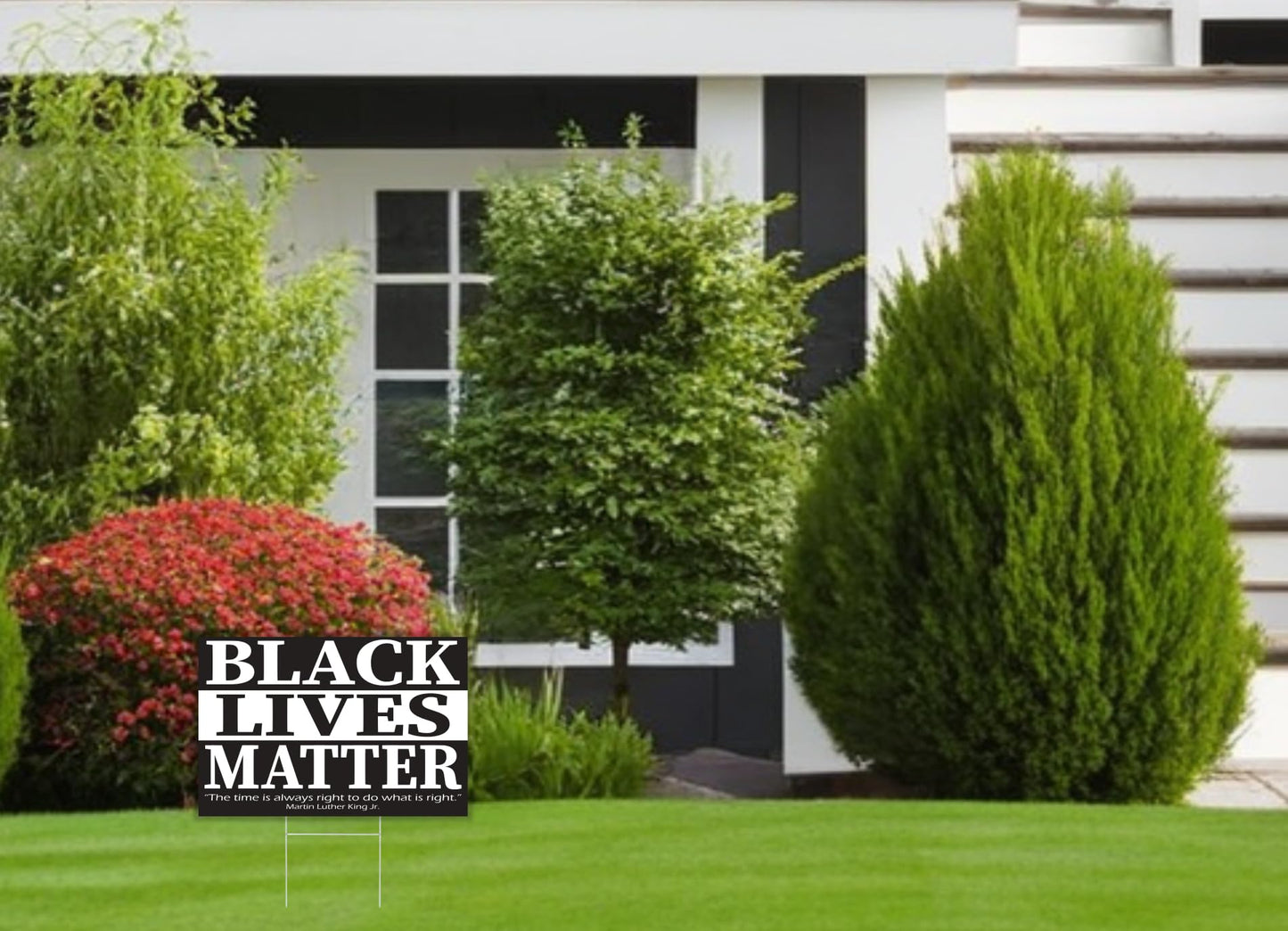 Black Lives Matter Yard Sign - In This House We Believe Yard Double sided Sign 12" x 18" inches - Corrugated Plastic with H Metal Stake - Plastic Protest Signs for Home Décor with Big and Bold Letters