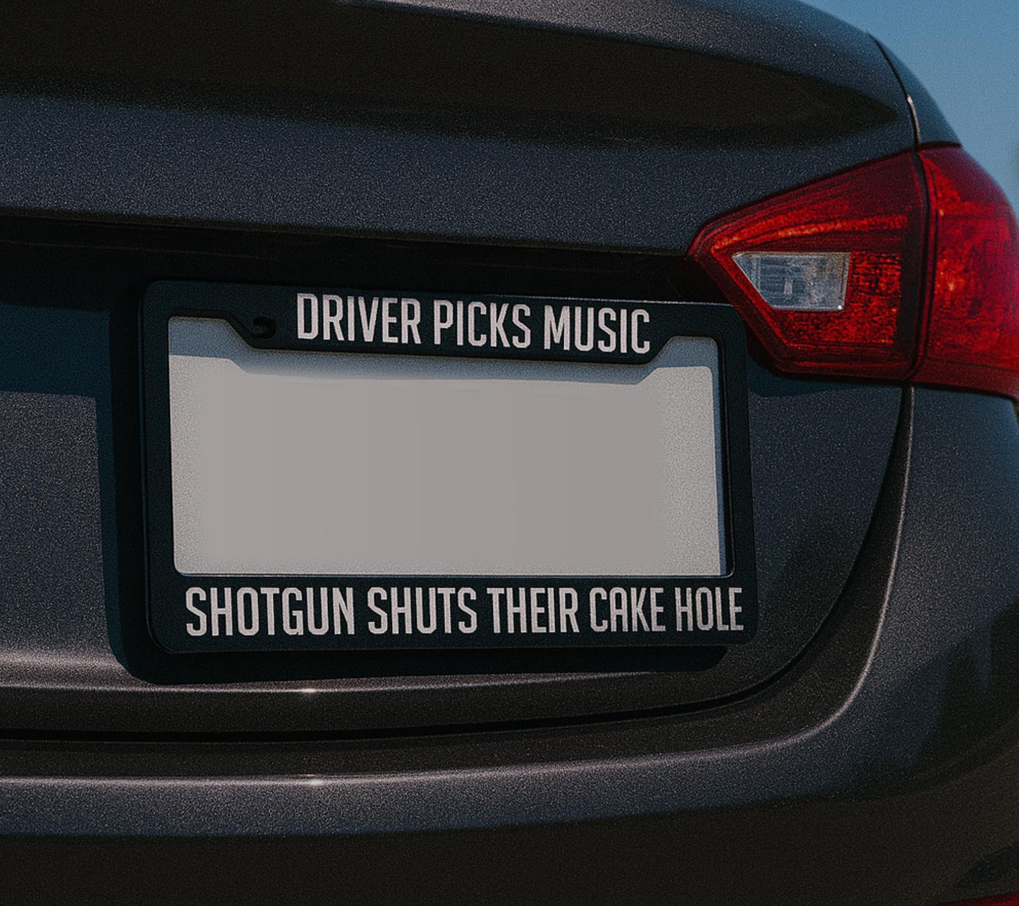 6x12.25 Inch License Plate Frame with 2 Holes and Screws Driver Picks Music Shotgun Shuts Their Cake Hole - Black Plate Frames Auto Car Accessoriesn - for US Standard Frame for Front and Rear
