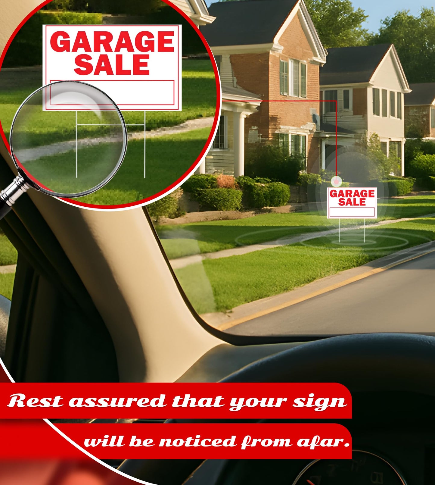 3X Double Sided 12x8 Garage Sale Sign - for Sale Signs With H-stakes Tall Stands Corrugated Plastic Plaque Custom Yard Signs with Lawn Stakes Personalized Street Sign - Garage Sale Open Door Signs
