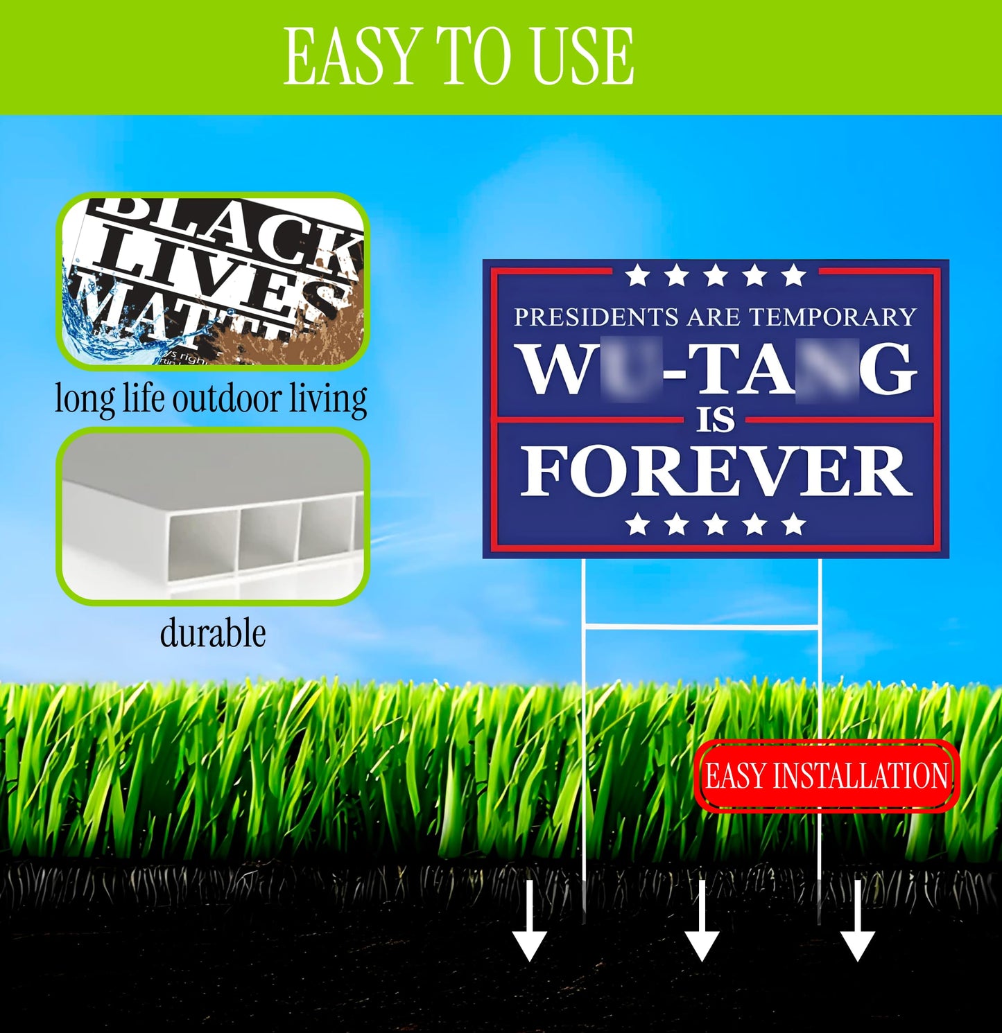 12x17.95 Inches Forever Presidents are Temporary Sign with Metal Stakes - President Plastic Outdoor Yard Signs - American Presidents is Forever - Large Yard Double Sided Sign Ships Same Day