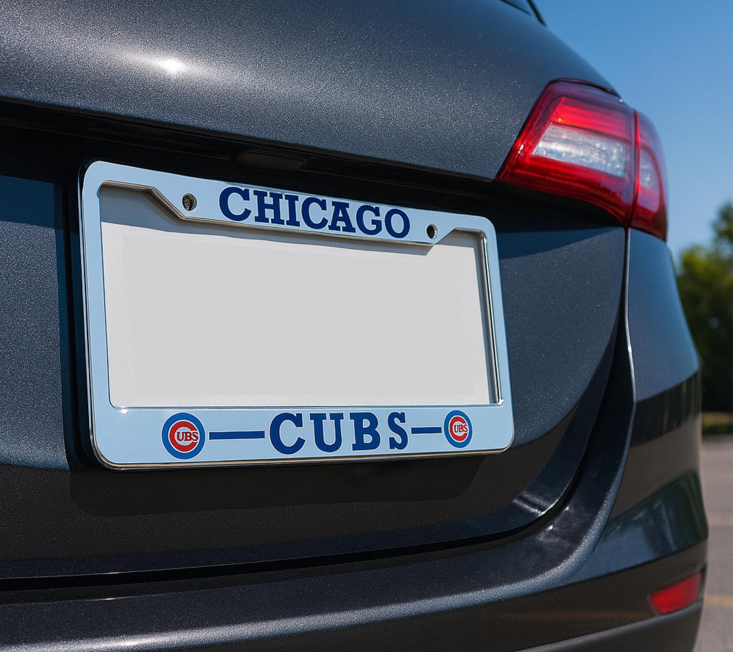 12.4x6.4 Inch License Plate Frames with 2 Holes and Screws - License Plate Frame Chicago for Car - Stainless Steel Frame for Front and Rear - American Plates Frames for All Cars - Standart Cars USA
