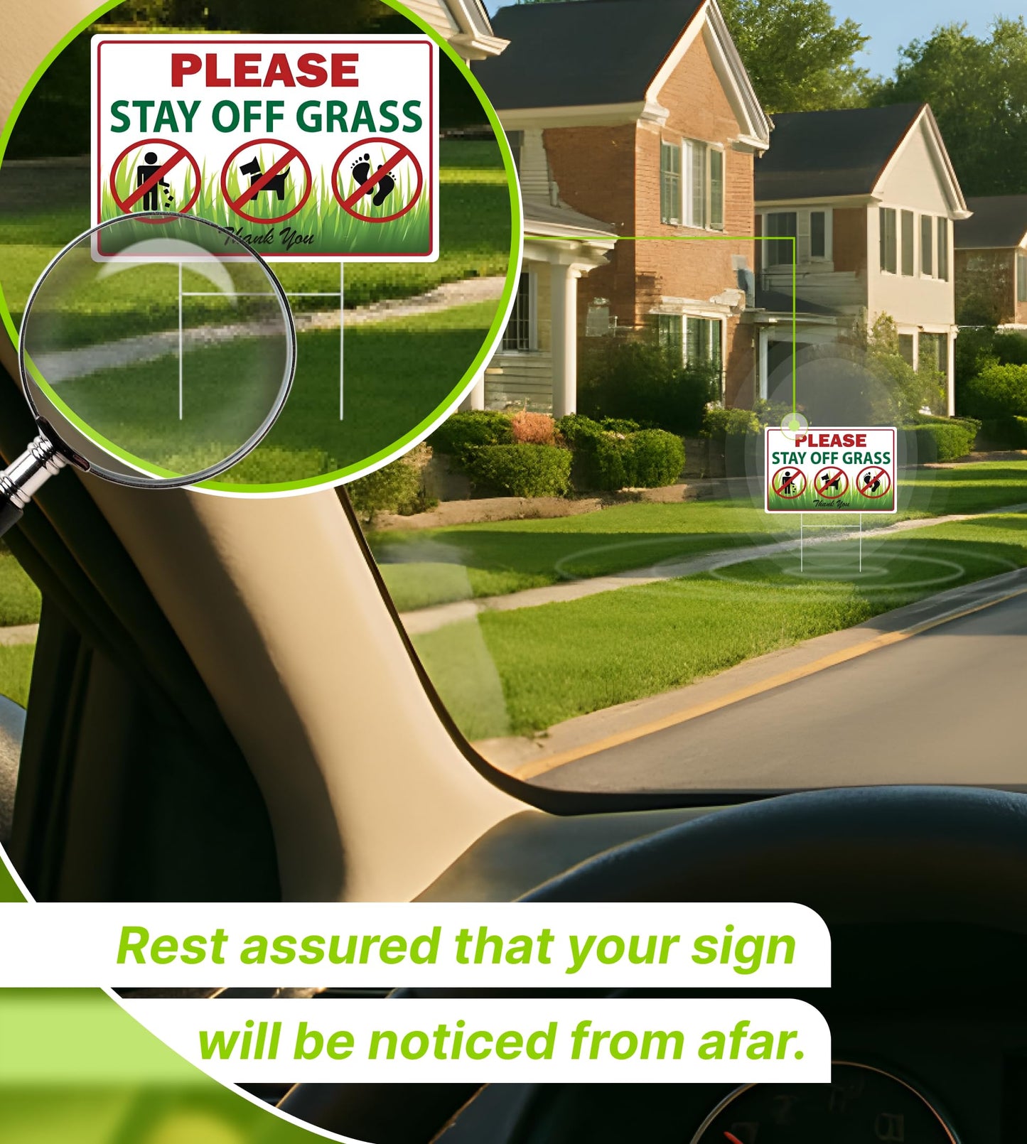8x12 Inch 3X Double Sided Please Stay Off Grass Plastic Sign - No Dog Poop Signs for Yard outdoor - Pick Up After Your Dog Sign - No Pets No Dogs Allowed or Keep Dogs off Lawn Signs with Grass Stakes