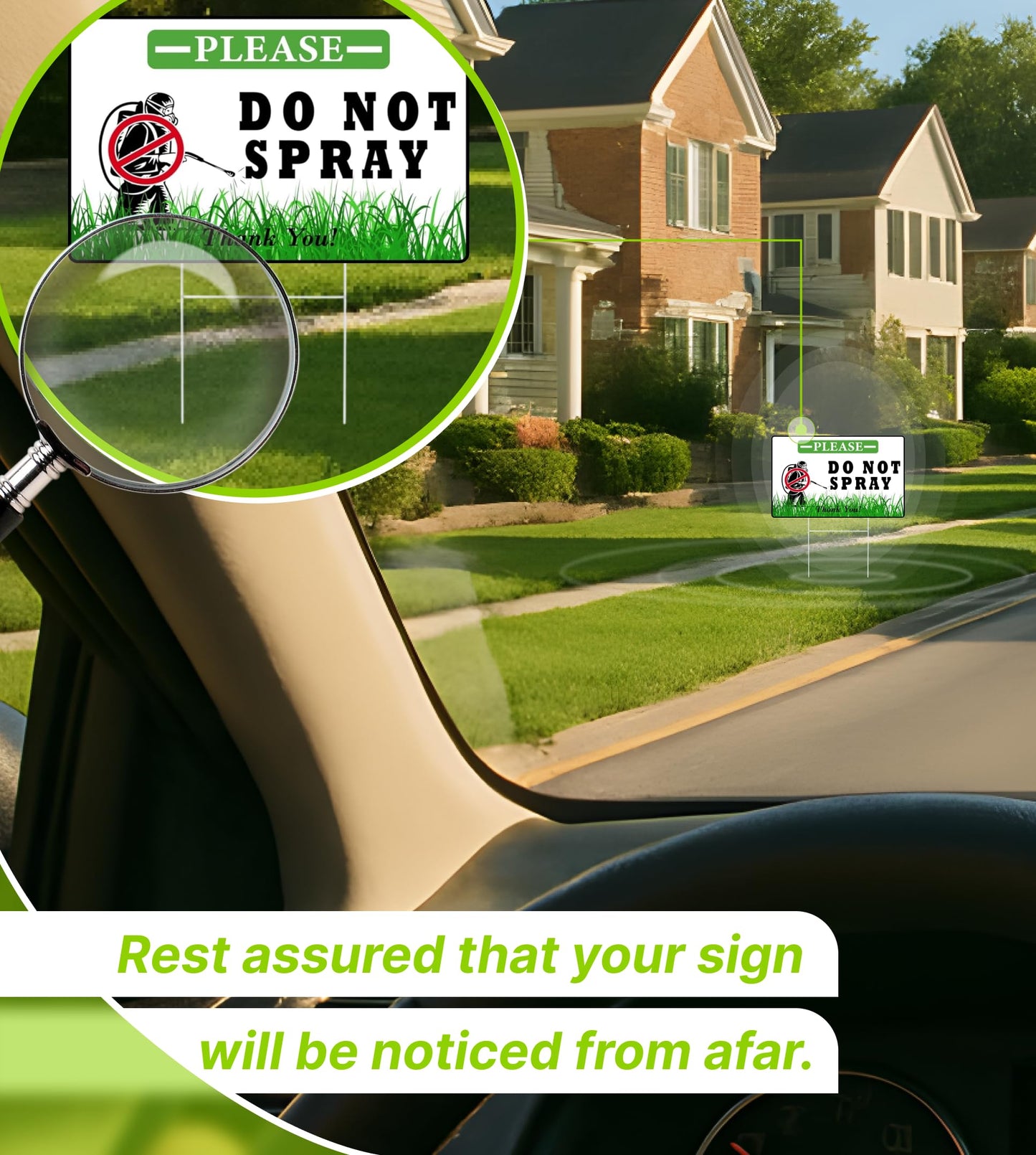 3 Pack 12x8 Inches Do Not Spray, Thank You with Metal Stakes - Plastic Double Sided Neighborhood Street Caution Yard Signs - Do No Spray Signs for Outdoor or Indoor/Onside or Inside
