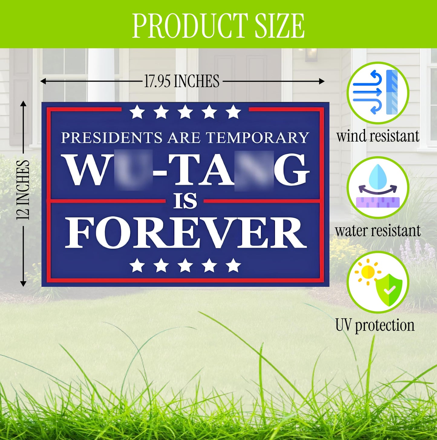 12x17.95 Inches Forever Presidents are Temporary Sign with Metal Stakes - President Plastic Outdoor Yard Signs - American Presidents is Forever - Large Yard Double Sided Sign Ships Same Day