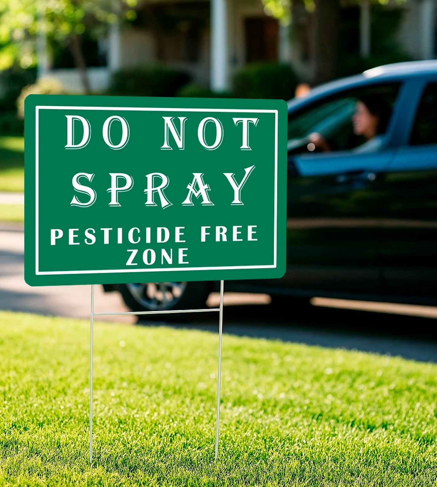 3 Pack 12x8 Inches Do Not Spray Sign with Metal Stakes - Plastics Garden Mow Signs for Outdoor and Indoor - Plant Double Sided Neighborhood Street Caution Yard Signs - Warning Caution Not Spray Sign