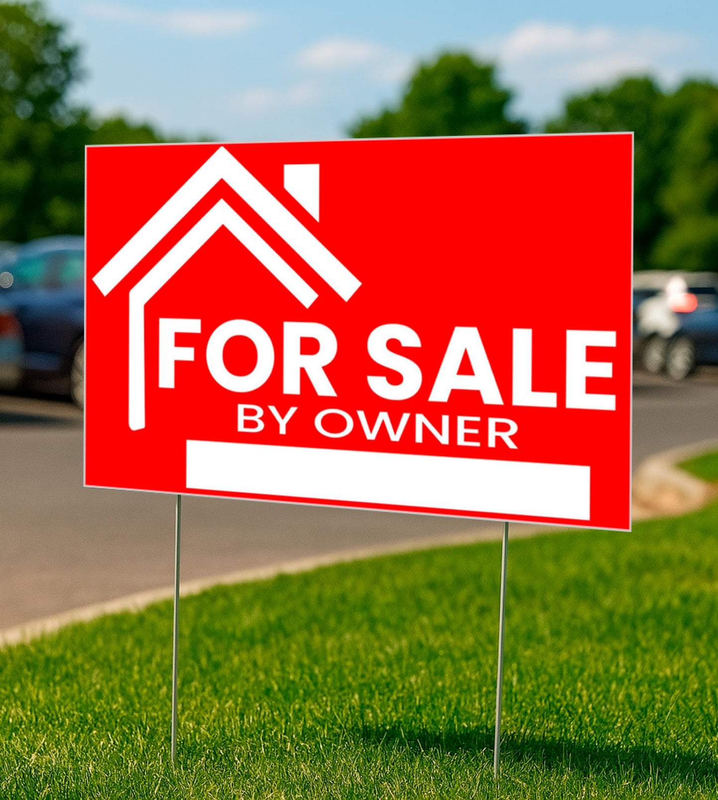 3X For Sale By Owner Yard Sign 12x16 Double Sided Yard Plastic Signs with H Stakes - Perfect for Home Owners Real Estate Directional Signs - House For Sale Sign for Real Estate Agent Realtor Supplies