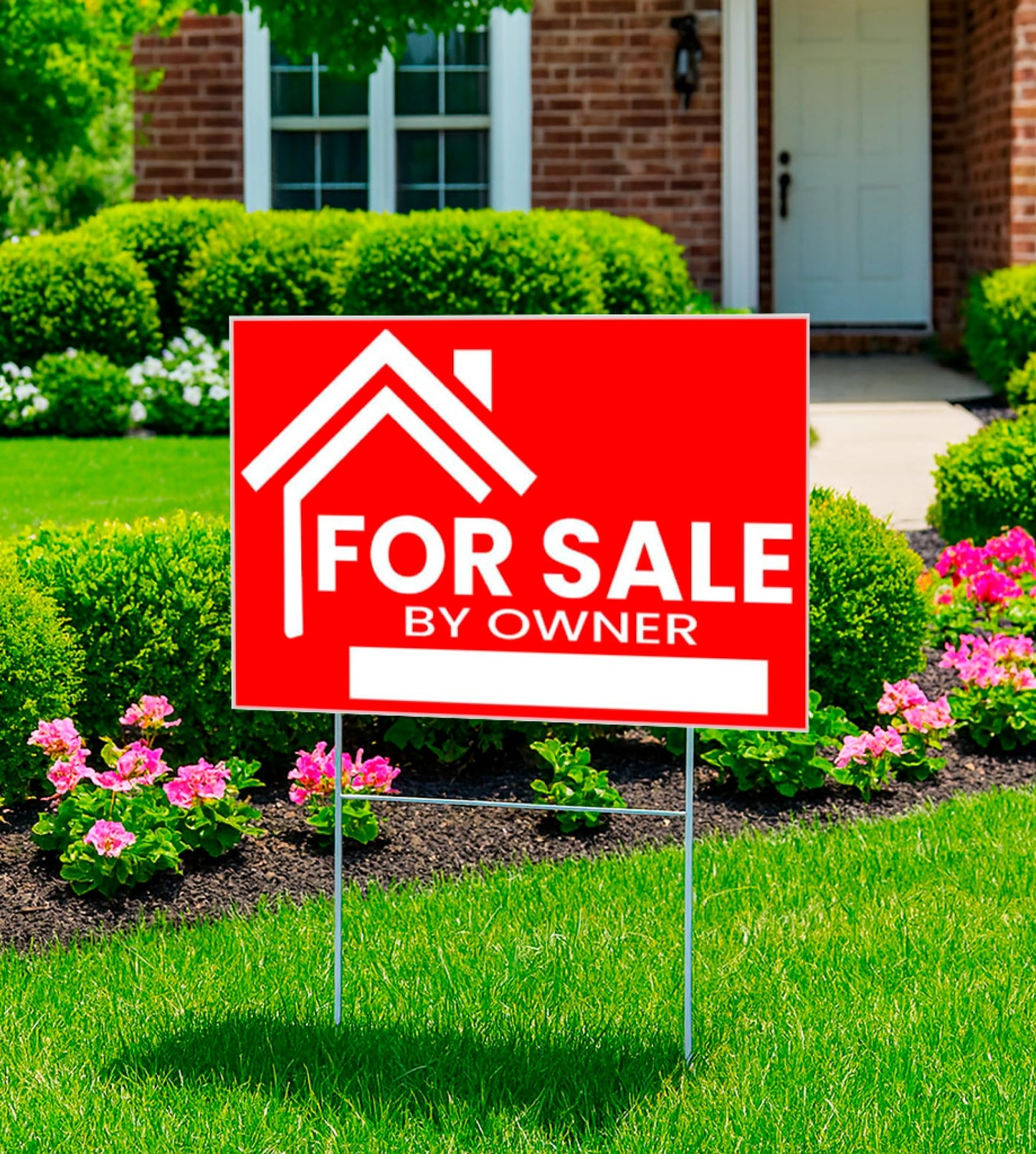3X For Sale By Owner Yard Sign 12x16 - Single Sided Yard Signs with H Stakes - Home Owners Real Estate Directional Plastic Sale Signs - House For Sale Signs for Real Estate Agent Realtor Supplies
