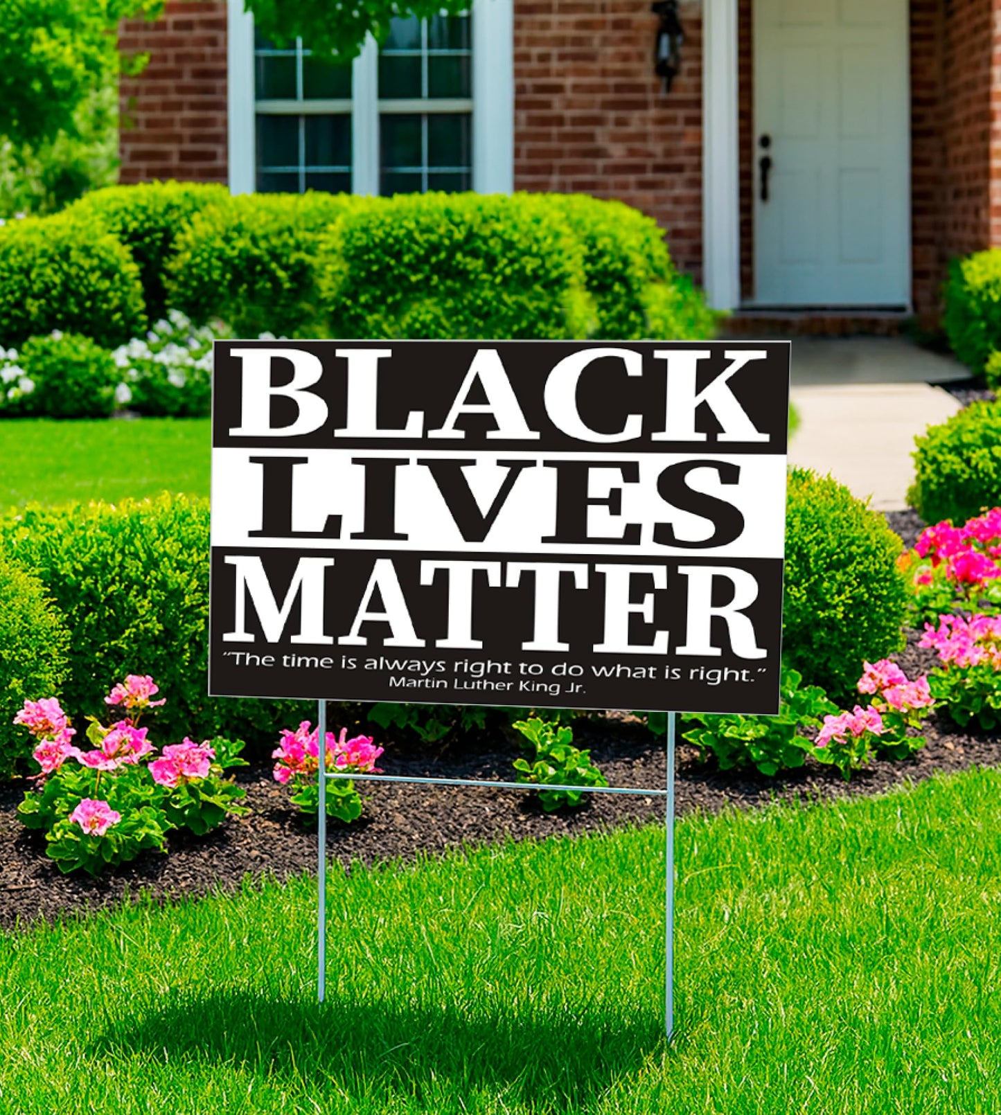 Black Lives Matter Yard Sign - In This House We Believe Yard Double sided Sign 12" x 18" inches - Corrugated Plastic with H Metal Stake - Plastic Protest Signs for Home Décor with Big and Bold Letters