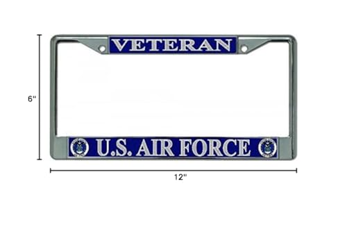 U.S. Air Force Veteran Chrome License Plate Frame