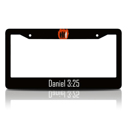 6x12.25 Inch Personalized License Plate Frame with Quote Daniel 3:25" with 2 Holes and Screws - Fun Frames for Car Accessories - Decorative Aluminium License Plate Frames for Standart Cars USA