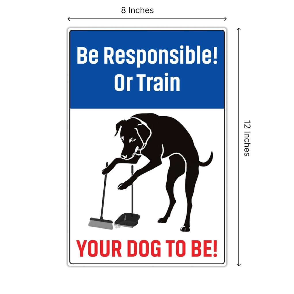 ULVEOL Set of 3 Be Responsible Sign 12x8 Inches - Your Dog To Be with Metal Stakes - Be Respectful Dog Yard Signs - No Pet Pooping or Waste or Poop - No Peeing/Pooping Be Respectful Dog Signs