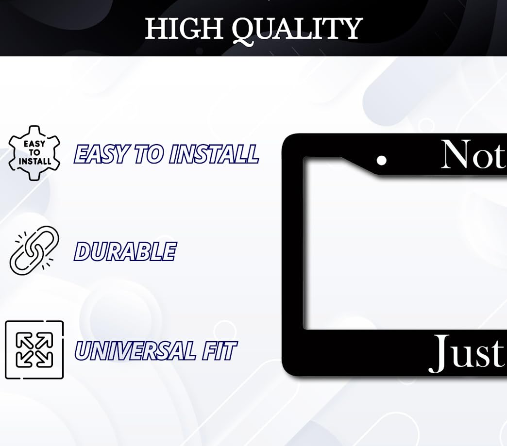 6x12.25 inches Black License Plate Frame with God Quote Not Luck. Just God with 2 Holes and Screw - Decoration Standard Car USA Frame for Front or Rear - Aluminium Plate Frames Car Accessories