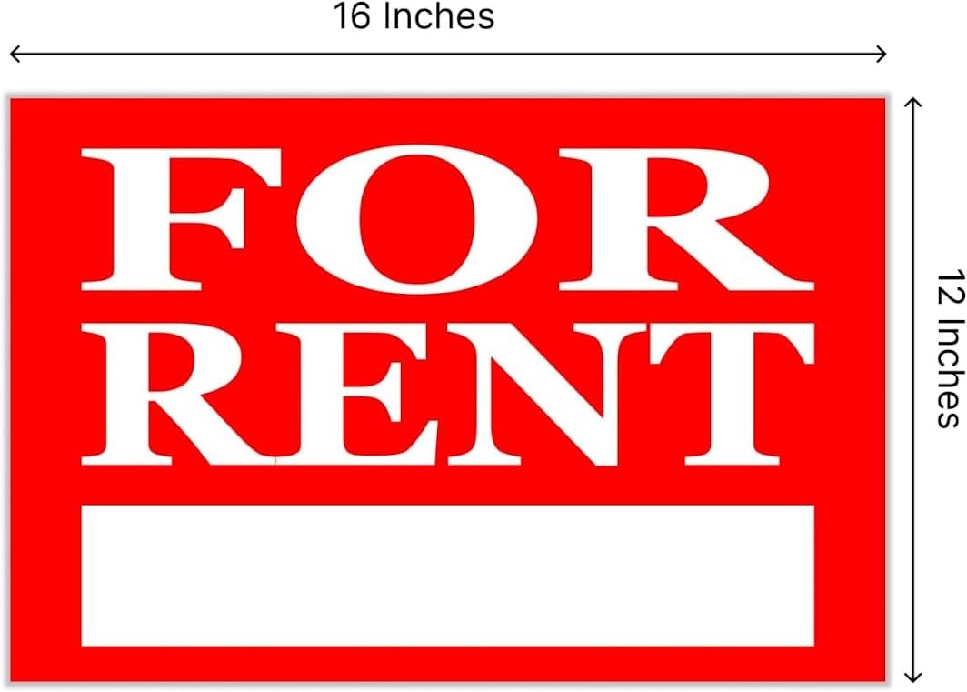 3 Pack 12x16 inch For Rent Sign Double Sided - Home for Rent Lawn Sign for Real Estate Agent, Homeowner - For Rent Rental House Home Apartment Car Auto Store Shops Business - Home Rent For Sale Signs