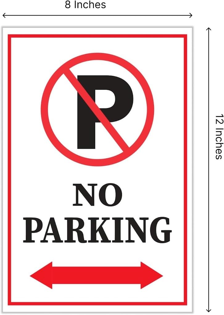 Pack of 3 No Parking Signs with H Stake 12" x 8" inch - Plastic Private Property No Parking Sign for Outdoor Driveway Yard Lawn Decorations - Driveway Sign for Indoor & Outdoor