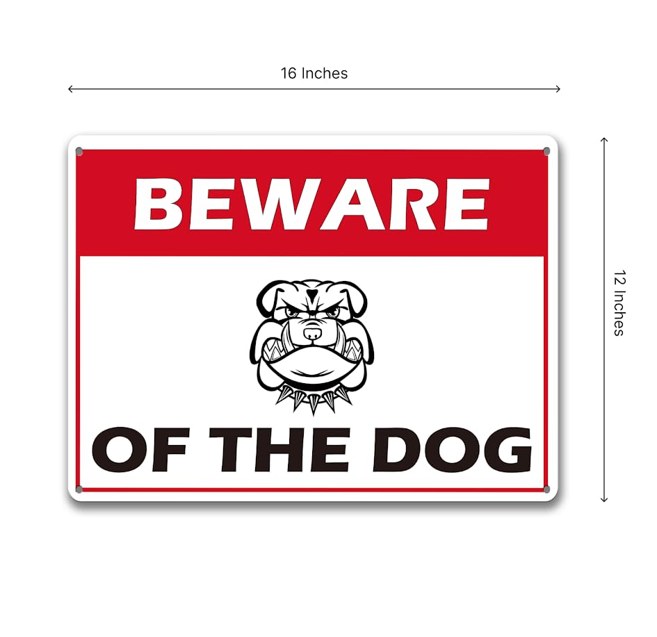 Beware of Dog Sign - German Shepherd Signs for Fence or Wall - Reflective Aluminum Metal Dangerous Dog Warning - Not Responsible for Injury Or Death - Warning Dog Sign for Home - Keep Gate Closed Sign