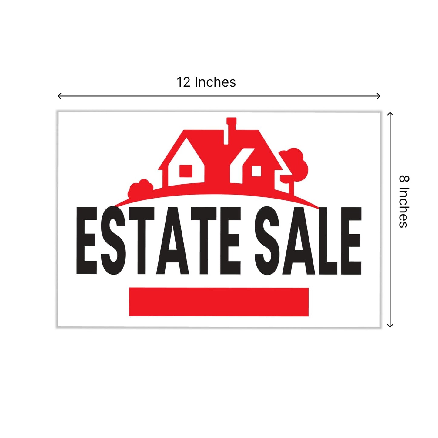 8x12 Inch pack of 3 Double Sided Estate Sale Signs - Estate Sale Arrows Signs with Metal H Stakes - House For Sale Signs for Real Estate Agent Realtor Supplies - Real Estate Perfect for Home Owners