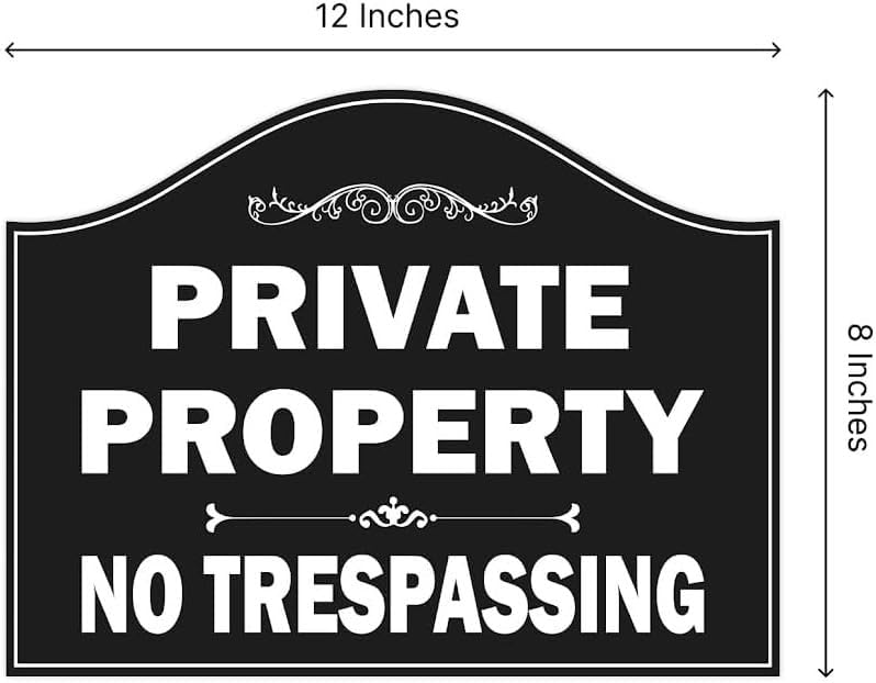 Pack of 3 Private Property No Trespassing Signs with Metal Stakes 12x8 inch - Double Sided No Trespassing Sign Waterproof Warning Private Property Signs for Garden - Trespassers Prosecuted