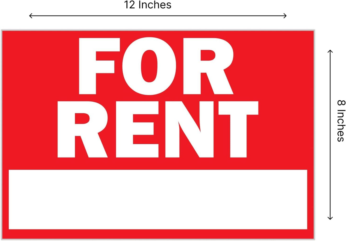 Double Sided Plastic Home for Rent sign - Set of 3 Pieces 12x8 Inch - Yard Sign with Tall Stands for Rentals Home Car Apartment Stores Business - Lawn Signs with Stakes and Garage Sale Sign